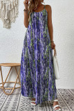 Tie Dye Printing Spaghetti Maxi Dress