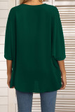 Geometric Tape Splicing Plain V Neck Oversize Blouse