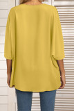 Geometric Tape Splicing Plain V Neck Oversize Blouse