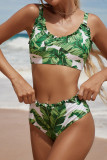 Ruffles Edge High Waist Two Pieces Bikini Set