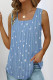Square Neck Sleeveless Printing Tank Top
