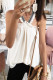Beige Frilled Halter Neck Crinkle Babydoll Tank Top