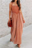 Fade Peach Smocked Top Wide Leg Cami Jumpsuit