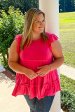 Red Layered Ruffle Plus Size Tank Top