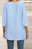 Geometric Tape Splicing Plain V Neck Oversize Blouse