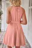 Sleeveless Halter Neck Smocked Dress