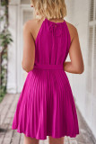 Sleeveless Halter Neck Smocked Dress