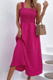Rose Smocked Buttoned Maxi Cami Dress
