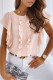Apricot Round Neck Ruffle Short Sleeve Top