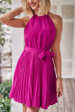 Sleeveless Halter Neck Smocked Dress