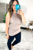 Apricot Twist Front Knot Plus Size Tank Top