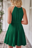 Sleeveless Halter Neck Smocked Dress