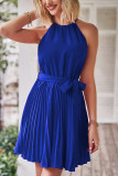 Sleeveless Halter Neck Smocked Dress