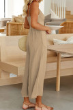 Spaghetti Straps Plain Cut Out Jumpsuit
