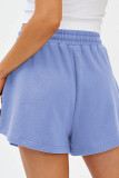 Plain High Waist Drawstring Shorts