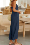 Spaghetti Straps Plain Cut Out Jumpsuit