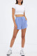 Plain High Waist Drawstring Shorts