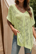 V Neck Geometric Cable Knit Kimono