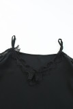 Black Lace Splicing Cold Shoulder Blouse
