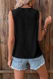 Plain V Neck Colorful Lace edge Tank Top