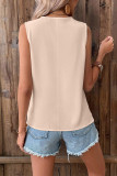 Plain V Neck Colorful Lace edge Tank Top