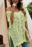 V Neck Geometric Cable Knit Kimono