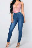 High Waist Elastic Skinny Jeans