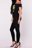 High Waist Elastic Skinny Jeans