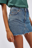 Distressed Raw Hem Denim SHort Dress
