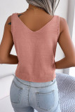 Cable Knitting Button Tank Top