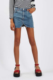 Distressed Raw Hem Denim SHort Dress