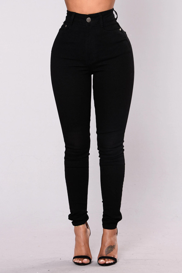 High Waist Elastic Skinny Jeans