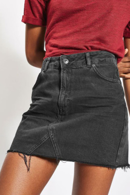 Distressed Raw Hem Denim SHort Dress