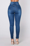 High Waist Elastic Skinny Jeans