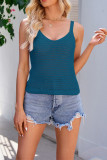 Plain Knitting Eyelet Cami Top