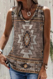 Sleeveless Atzec Print Tank Top