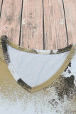 Brown Western Cow Spotted Bleached T Shirt
