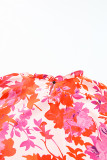 Rose Ruffle Tiered Sleeve Frill Neck Floral Plus Size Blouse
