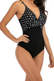 Floral Print Splicing One Piece Swimsuit