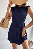 Plain Frilled Collar Mini Dress