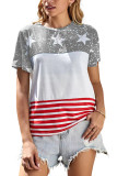 American Star & Striped Splicing Color Block Top