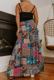 Multicolor Boho Paisley Mixed Print High Waist Pants
