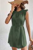 Plain Frilled Collar Mini Dress