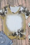 Brown Western Cow Spotted Bleached T Shirt