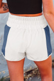 Blue Color Block Split High Waist Shorts
