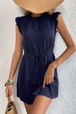 Plain Frilled Collar Mini Dress