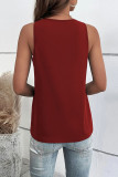 Plain V Neck Lace Edge Strappy Tank Top
