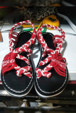 Colorful Rope Twist Knot Splicing Flat Sandals