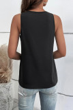 Plain V Neck Lace Edge Strappy Tank Top