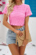 Plain Textured Bubble Puff Crop Top